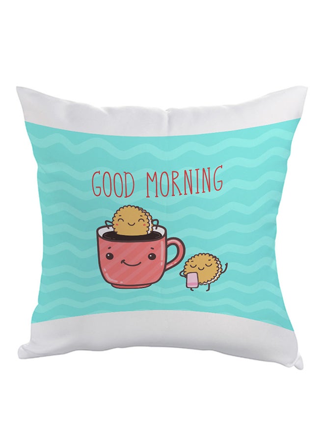 Good Morning Printed Pillow Blue/Pink/Yellow 40x40cm