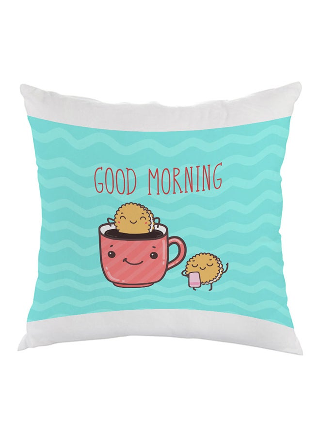 Good Morning Printed Pillow Blue/Pink/Yellow 40x40cm