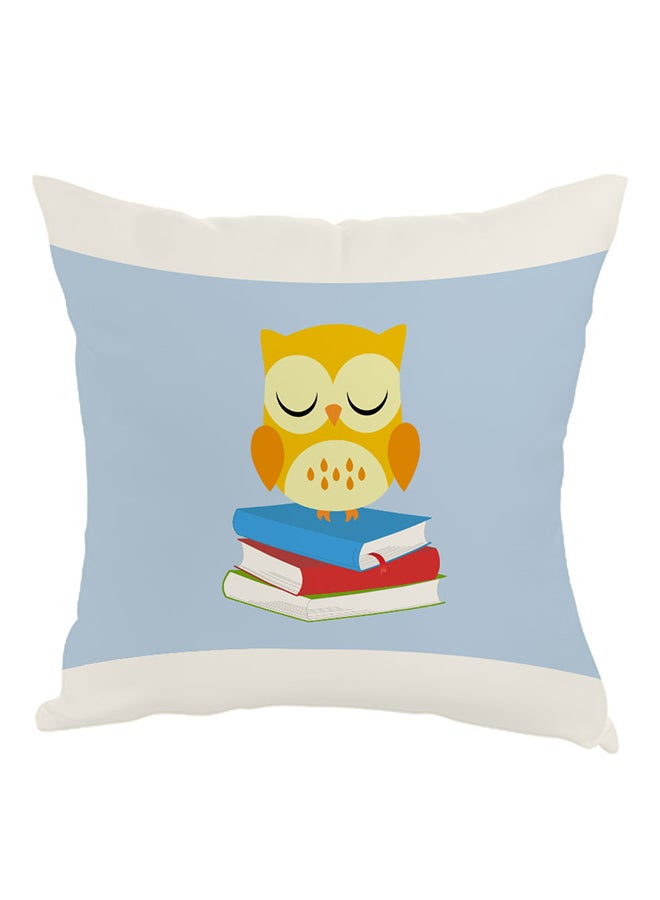 Graduation Owl Printed Pillow Blue/White/Yellow 40 x 40cm