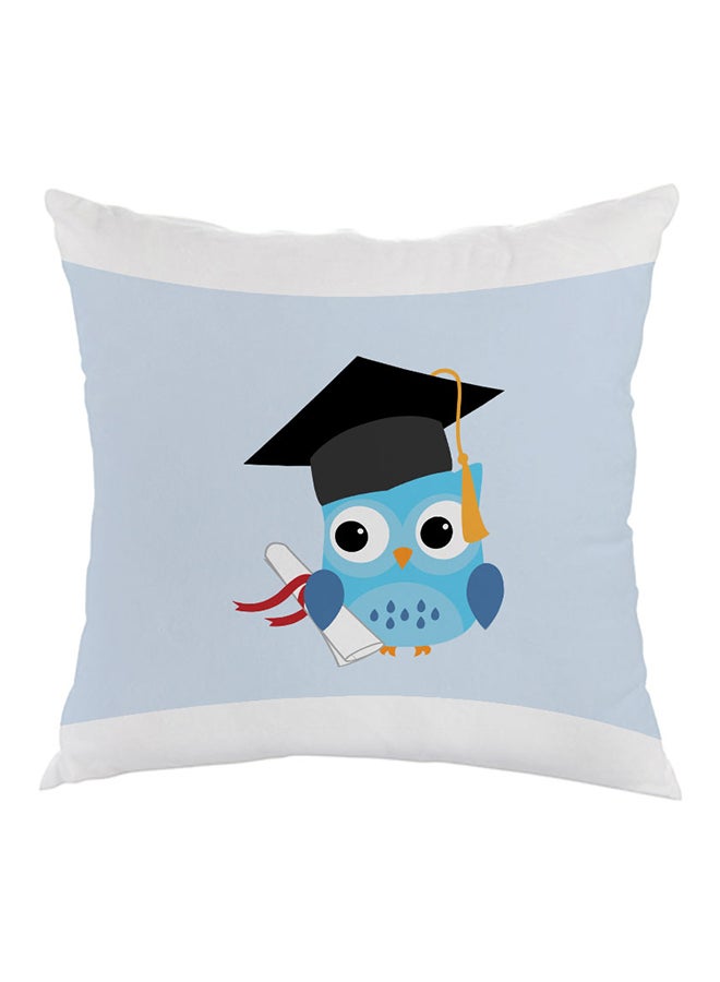 ديكالاك وسادة مطبوع عليها صورة بومة تخرج أزرق/ أبيض/أحمر 40 x 40سم