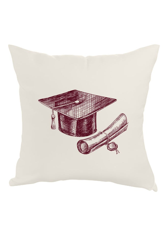 Decalac Graduation Day Logo Printed Pillow White/Red 40 x 40cm