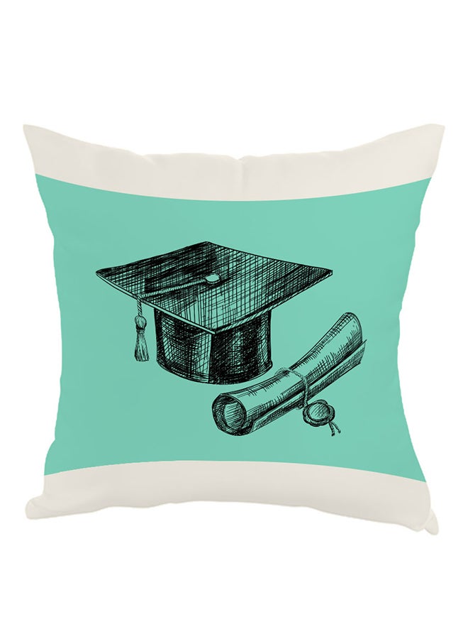 Graduation Day Logo Printed Pillow Green/White/Black 40 x 40cm