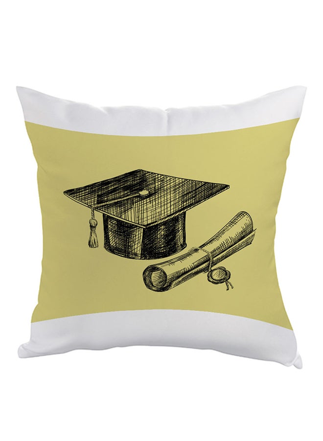 Graduation Day Logo Printed Pillow Green/Black/White 40 x 40cm