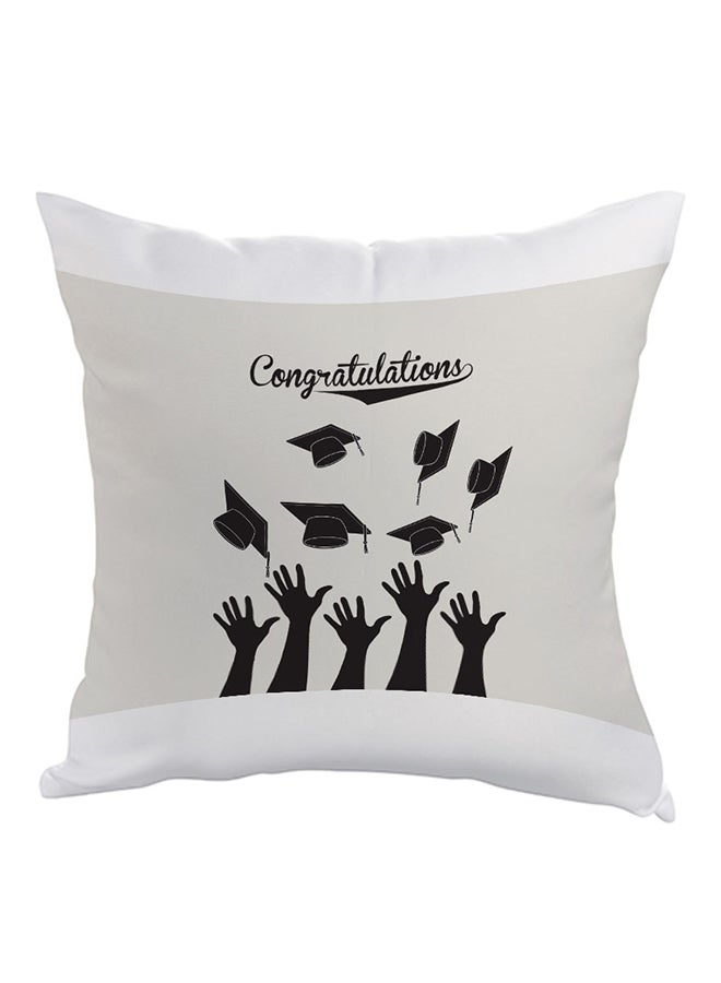 Decalac Graduation Party Printed Pillow Light Grey/White/Black 40 x 40cm
