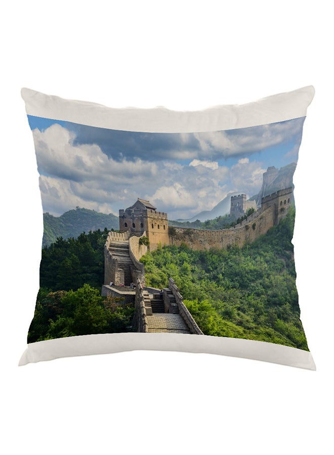 وسادة مطبوع عليها رسمة صور الصين العظيم أخضر/أبيض/ أزرق 40x40سم