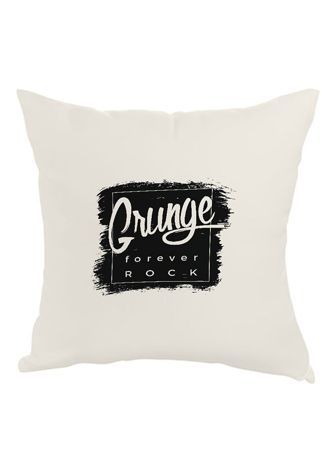 Decalac Grunge Forever Rock Printed Throw Pillow White/Black 40x40cm