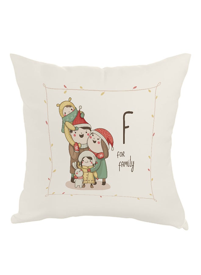 Happy Family Printed Pillow Multicolour 40 x 40cm