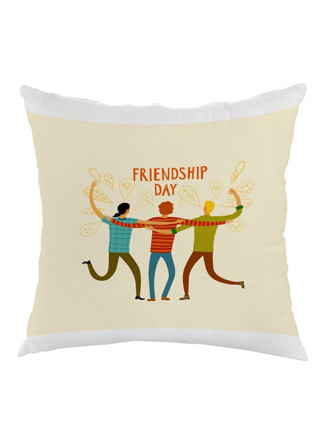Happy Friendship Day Printed Pillow Multicolour 40 x 40cm