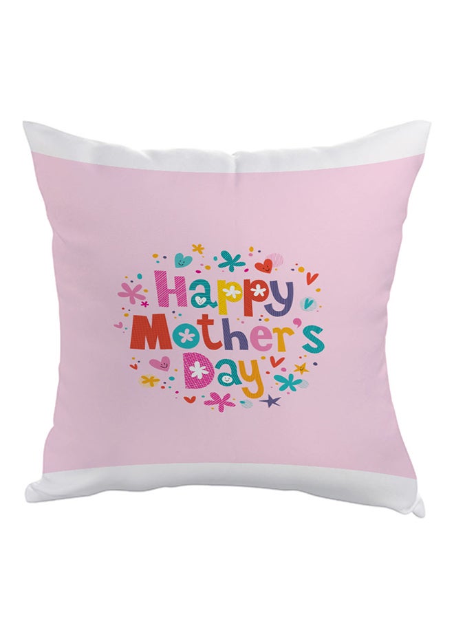 Decalac Happy Mother's Day Printed Pillow Pink/White/Blue 40 x 40cm