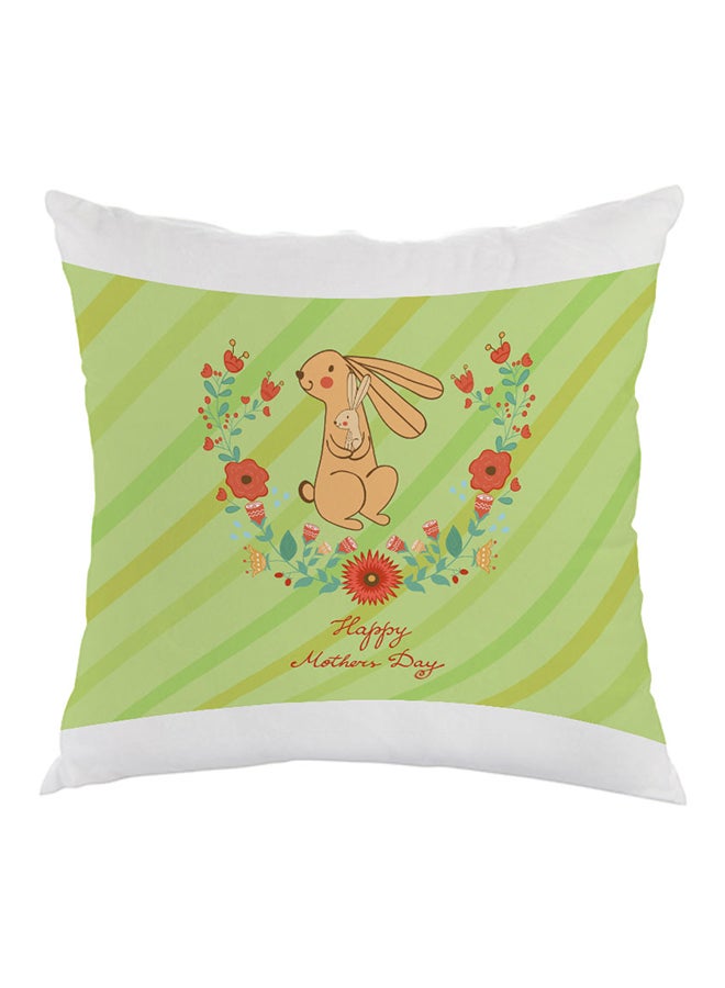 Happy Mother's Day Printed Pillow Green/Red/White 40 x 40cm
