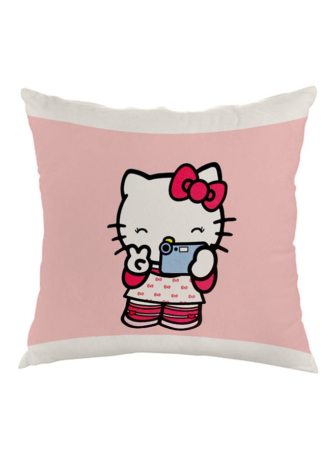 ديكالاك وسادة مطبوع عليها رسمة هالو كيتي وردي / أبيض / أسود 40 x 40سم