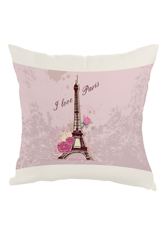 ديكالاك وسادة مطبوع عليها آي لوف ماي باريس وردي/أبيض 40x40سم