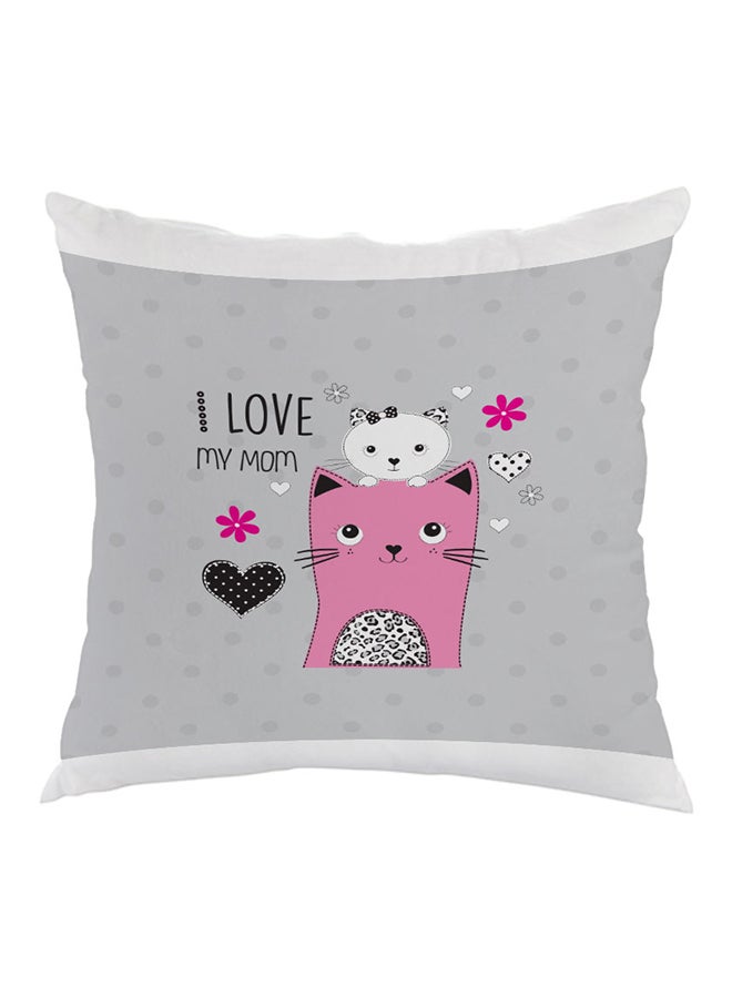 I Love You Mom Printed Pillow Multicolour 40 x 40cm