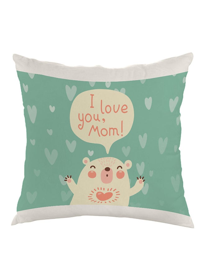 ديكالاك وسادة مطبوع عليها آي لوف ماي مام أخضر/ كريمي/ برتقالي 40x40سم