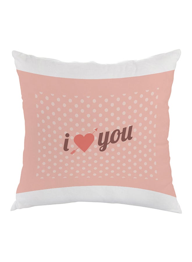 ديكالاك وسادة مطبوع عليها آي لوف يو خوخي/ برتقالي/ بني 40x40سم