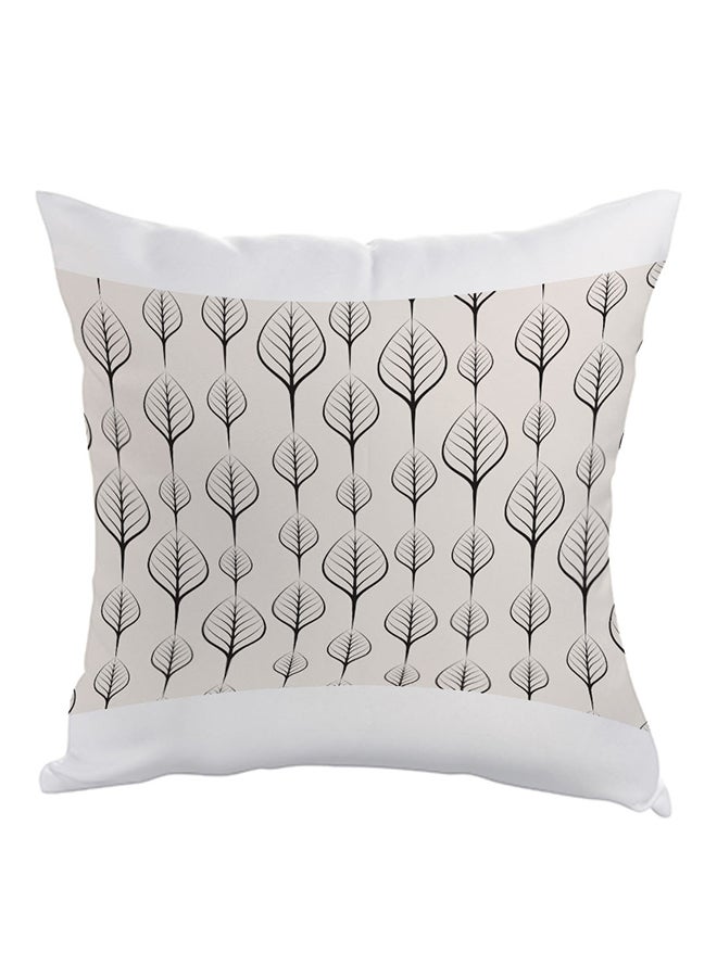 وسادة مطبوع عليها رسومات أوراق شجر رمادي/أسود 40 x 40سم