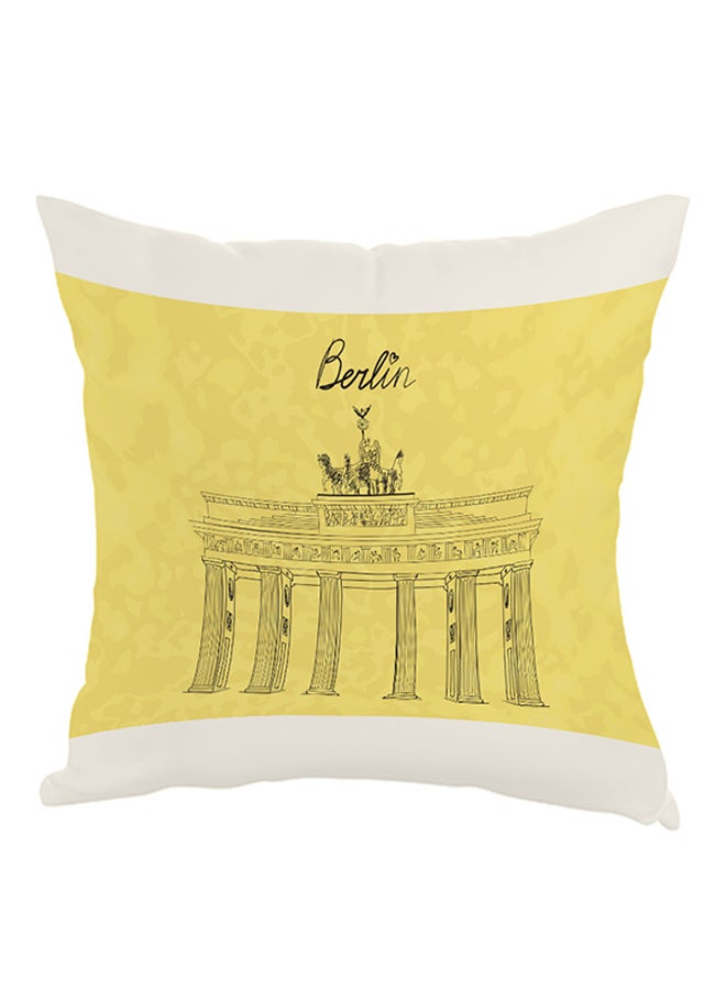 Decalac Landmark Berlin Museum Printed Pillow Yellow/White/Black 40 x 40cm