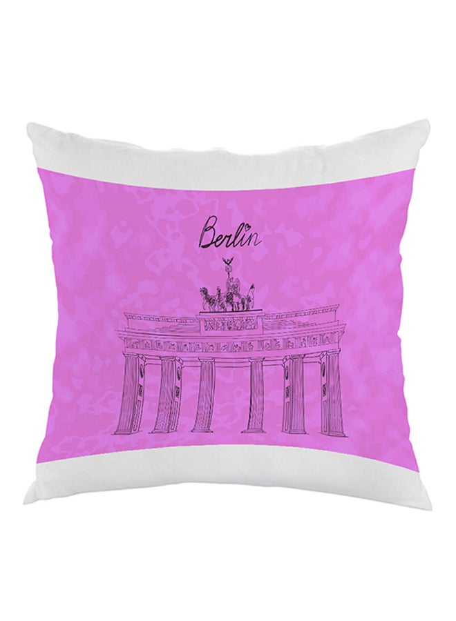 Landmark Berlin Museum Printed Pillow Purple/White/Black 40 x 40cm