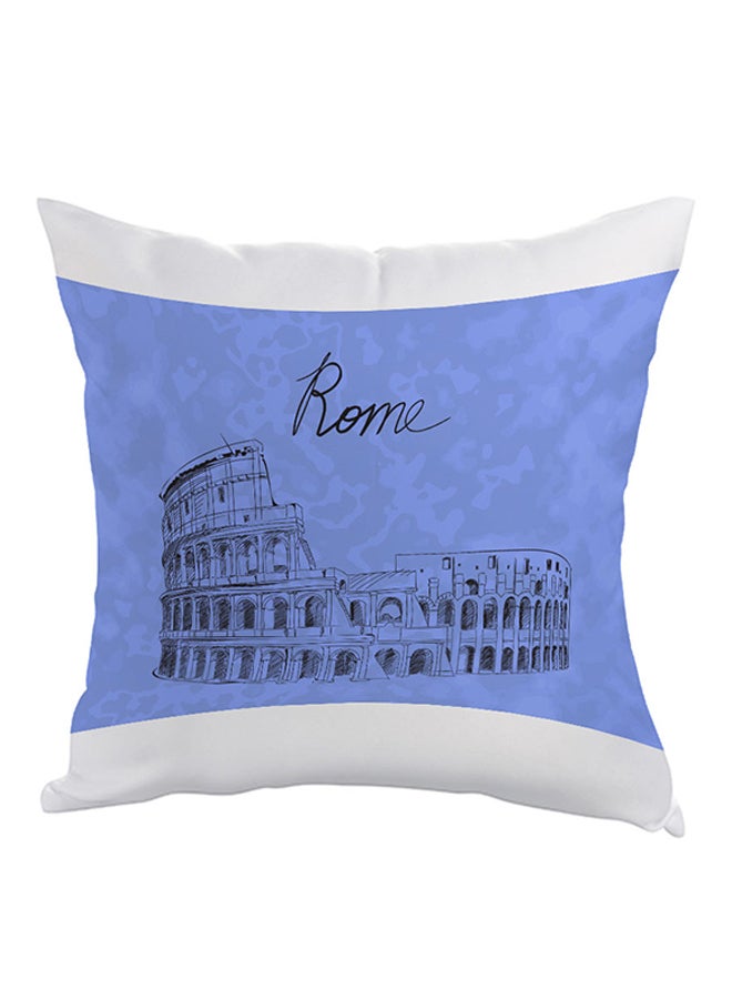 Landmark Rome Colosseum Printed Pillow Blue/White/Black 40 x 40cm
