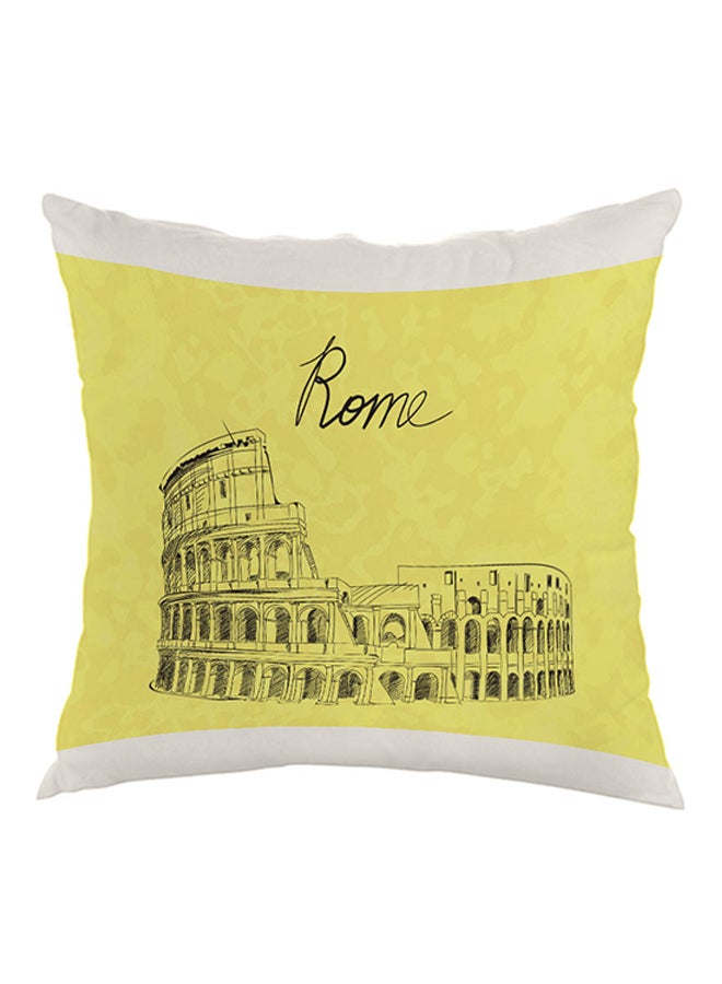 Landmark Rome Colosseum Printed Pillow Yellow/White/Black 40 x 40cm