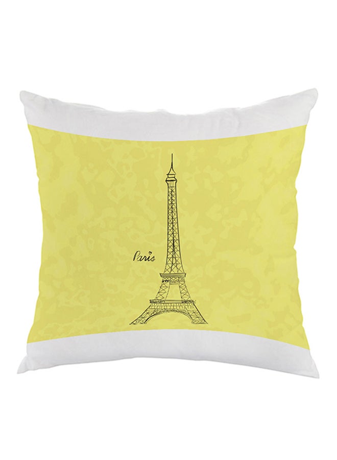 Decalac Landmark Eiffel Tower Printed Pillow Yellow/White/Black 40 x 40cm
