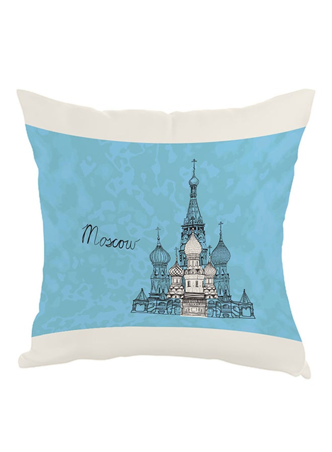 وسادة بطبعة معالم موسكو أزرق/ أبيض/أحمر 40 x 40سم
