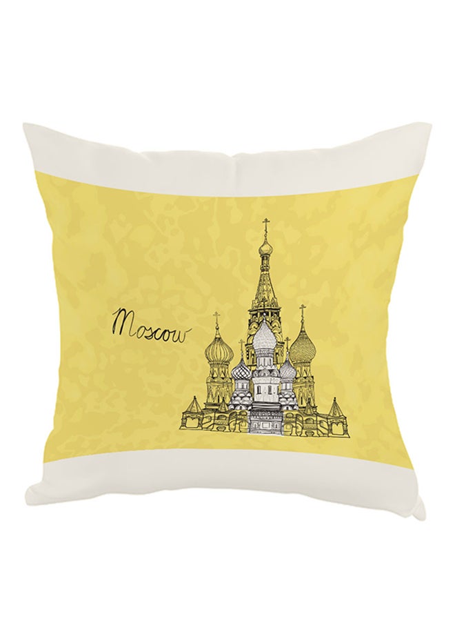 ديكالاك وسادة بطبعة معالم موسكو أصفر/أبيض/أسود 40 x 40سم