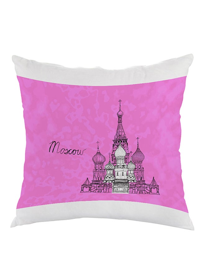 ديكالاك وسادة بطبعة معالم موسكو أبيض/وردي/أسود 40 x 40سم