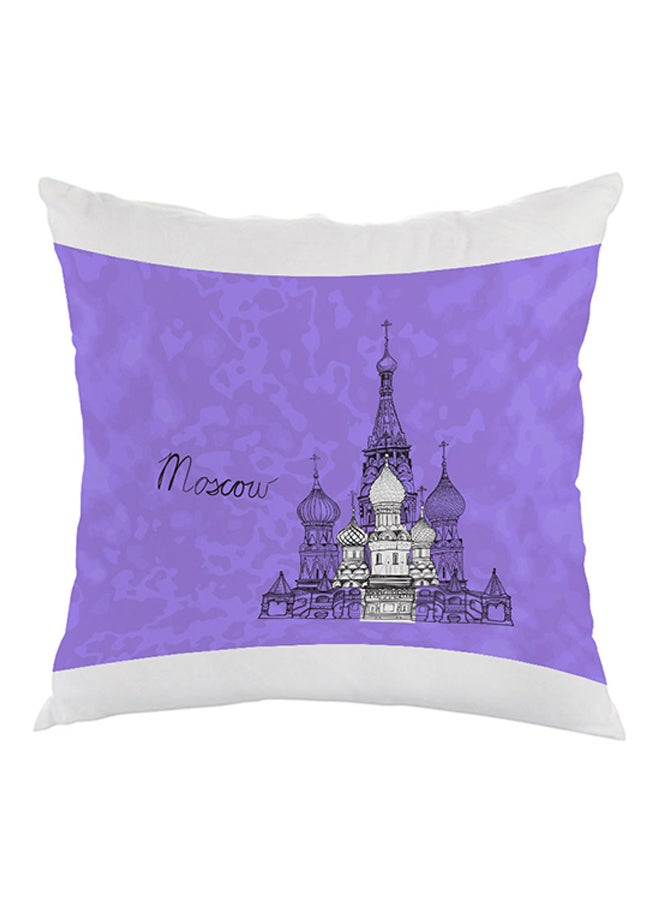 Landmarks Moscow Printed Throw Pillow Purple/White/Black 40 x 40cm