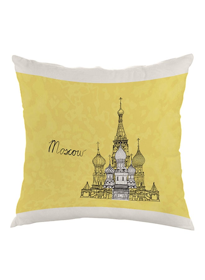 Decalac Landmark Moscow Printed Throw Pillow Yellow/White/Black 40x40cm