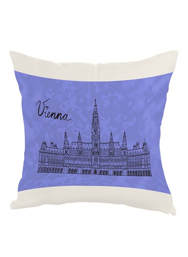 وسادة سرير مطبوعة - معلم فيينا أزرق/ أبيض/أحمر 40 x 40سم