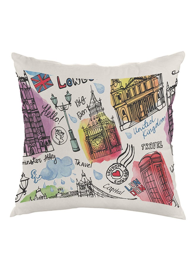 وسادة ديكور بطبعة معالم مدينة لندن متعدد الألوان 40x40سم