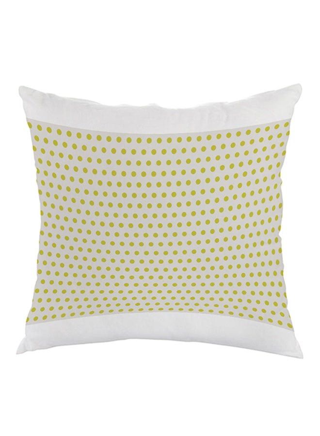Large And Small Circles Printed Bed Pillow Green/White 40x40cm