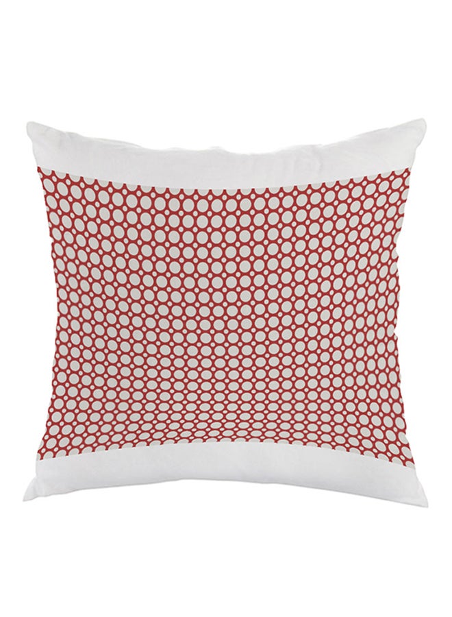 Decalac Large And Small Circles Printed Bed Pillow Red/White 40x40cm