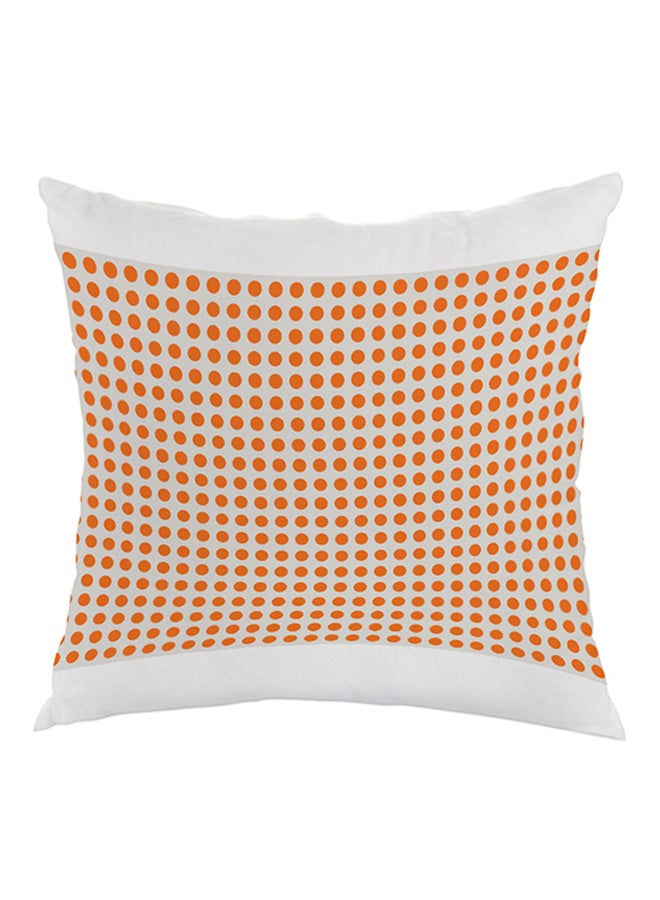 Decalac Large And Small Circles Printed Bed Pillow Orange/White 40 x 40cm