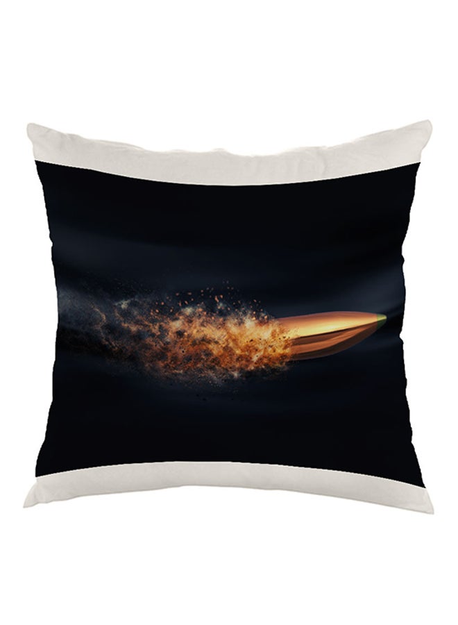 ديكالاك وسادة مطبوعة بشكل إطلاق رصاصة أسود/ أبيض /ذهبي 40 x 40سم