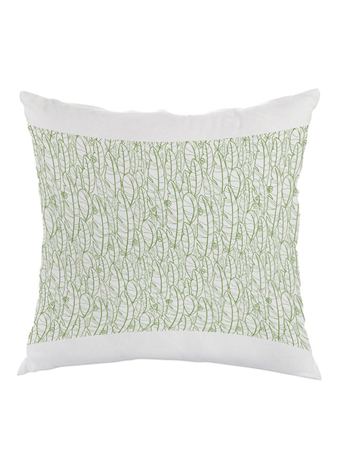 Decalac Leaves Motifs Printed Pillow Green/White 40x40cm