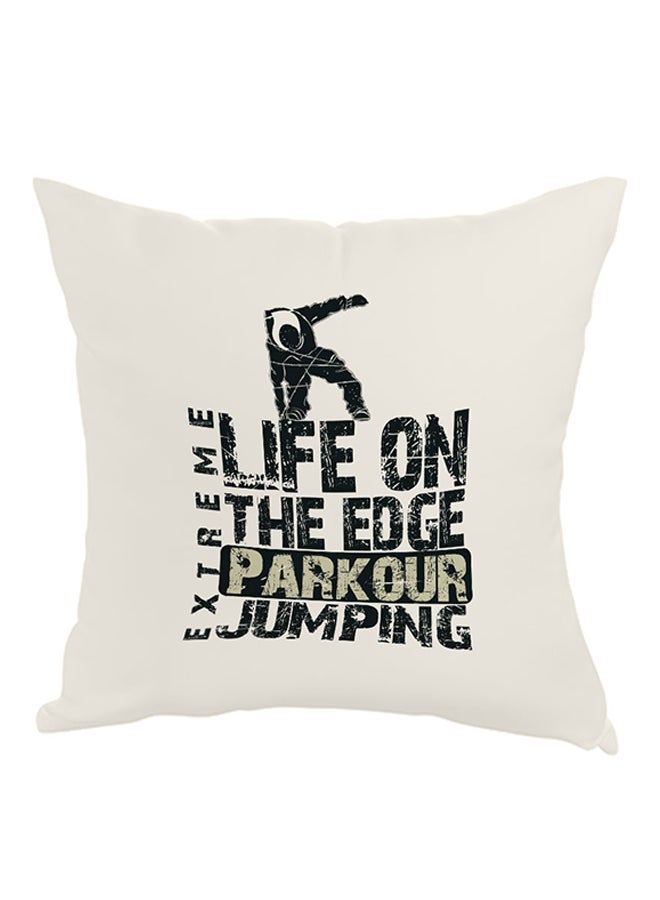 Decalac Life On The Edge Jumping Printed Pillow White/Black 40 x 40cm