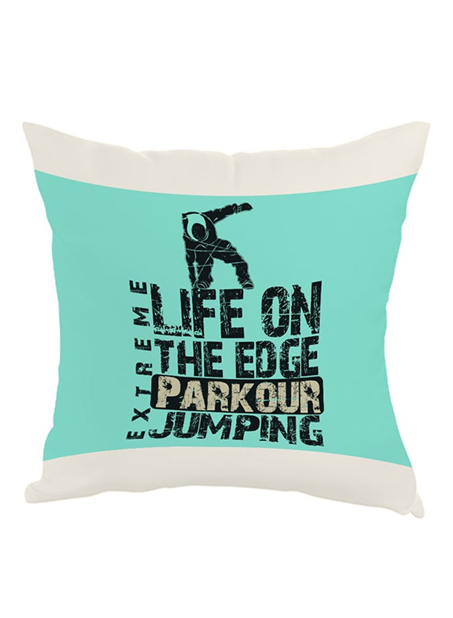 Decalac Life On The Edge Jumping Printed Pillow Blue/White/Black 40 x 40cm