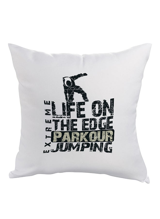Decalac Life On The Edge Jumping Printed Pillow White/Black 40 x 40cm