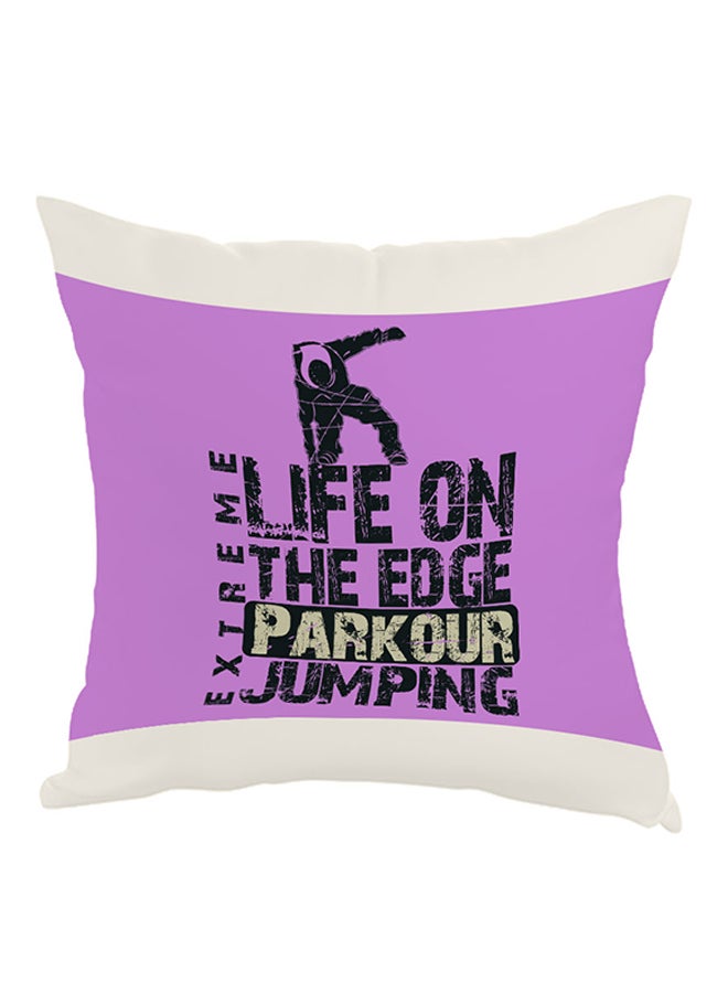 Decalac Life On The Edge Jumping Printed Pillow Purple/White/Black 40 x 40cm