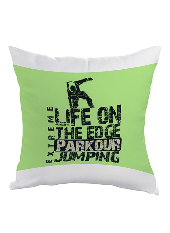 Decalac Life On The Edge Jumpin Printed Pillow Green/White/Black 40 x 40cm