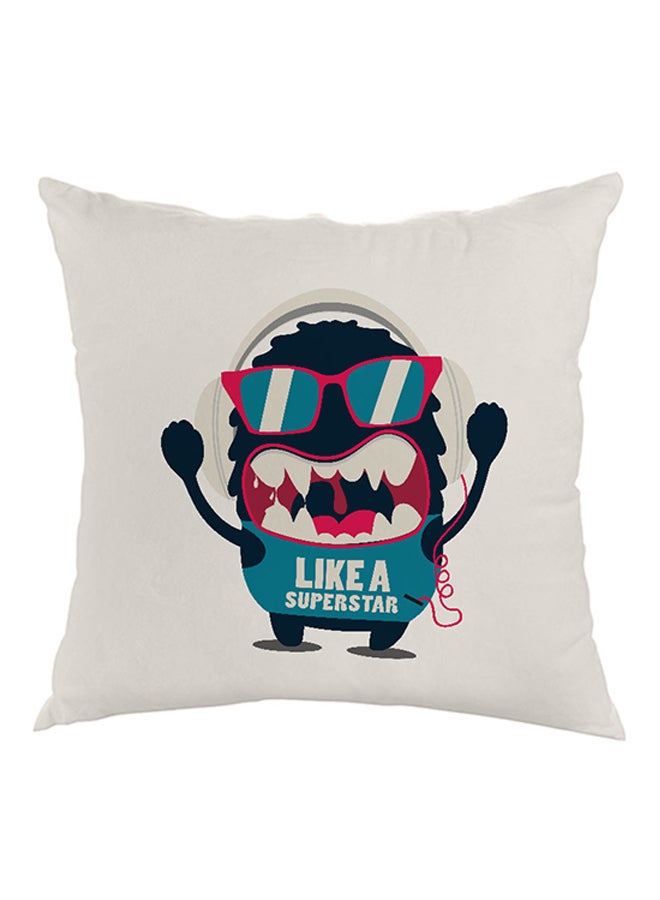 Decalac Like A Superstar Printed Pillow White/Blue/Pink 40 x 40centimeter