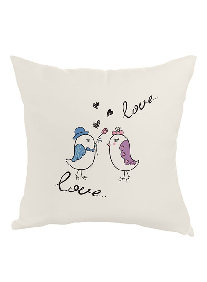 ديكالاك وسادة نوم بطبعة طيور الحب أرجواني/أسود/أبيض 40 x 40سم