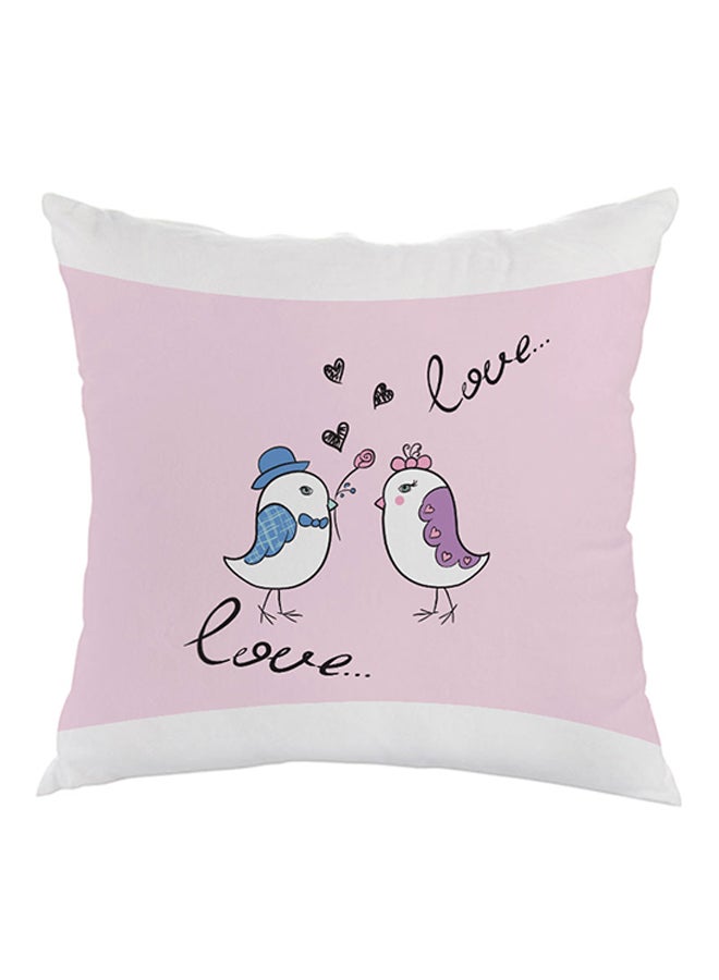 Decalac Love Birds Printed Pillow Pink/White/Black 40 x 40cm