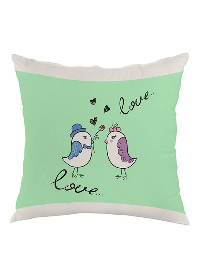 Decalac Love Birds Printed Pillow Green/White/Black 40 x 40cm