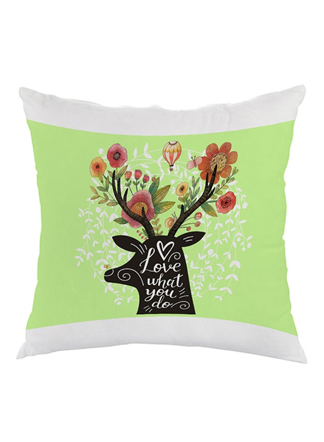 وسادة بطبعة  "لوف وات يو دو" أخضر / أبيض / أسود 40 x 40سم