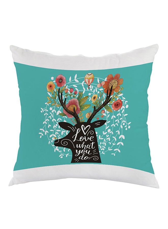 Love What You Do Printed Throw Pillow Blue/White/Black 40x40cm