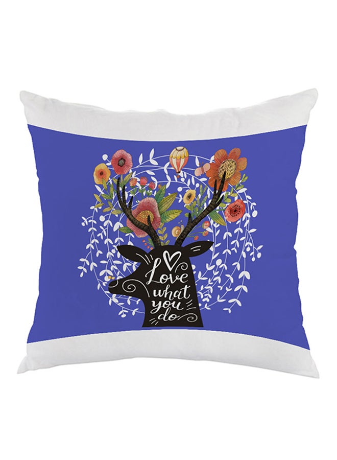 ديكالاك وسادة بطبعة  "لوف وات يو دو" أزرق/ أبيض/أحمر 40 x 40سم