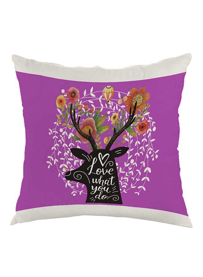 Decalac Love What You Do Printed Pillow Purple/White/Black 40 x 40cm